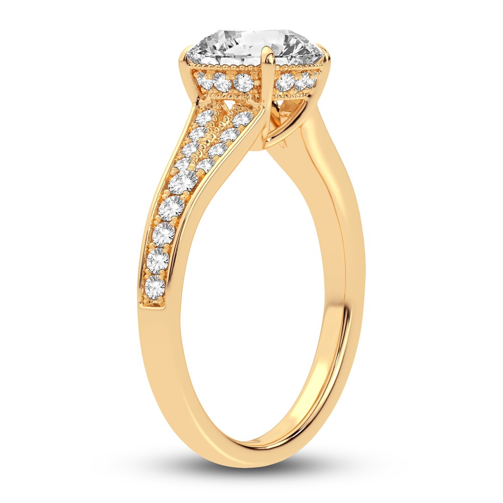 Lab-Created Diamond Engagement Ring 2-1/3 ct tw Round 14K Yellow Gold UAA52dK0