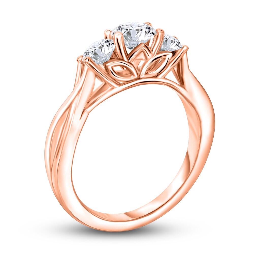 Diamond 3-Stone Ring 1 ct tw Round 14K Rose Gold UI0vxZma