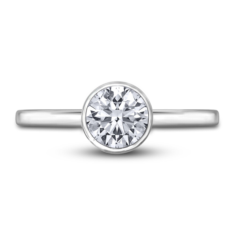 Diamond Solitaire Engagement Ring 1 ct tw Bezel-Set Round 14K White Gold (I2/I) UOOTVQug