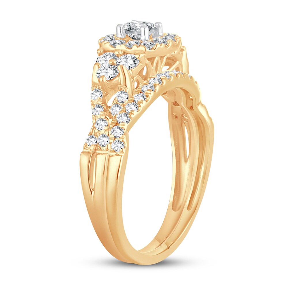 Diamond Bridal Set 1 ct tw Round-cut 14K Yellow Gold UTF0HLgm