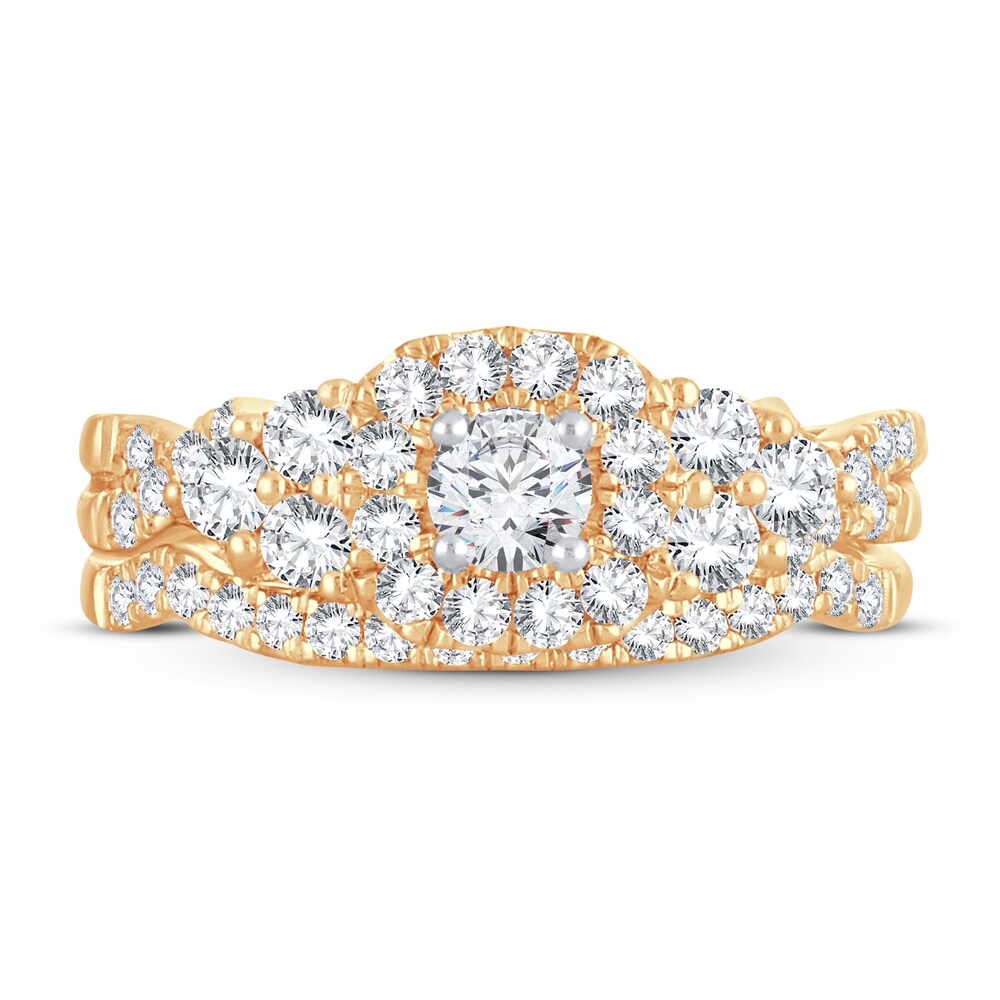 Diamond Bridal Set 1 ct tw Round-cut 14K Yellow Gold UTF0HLgm