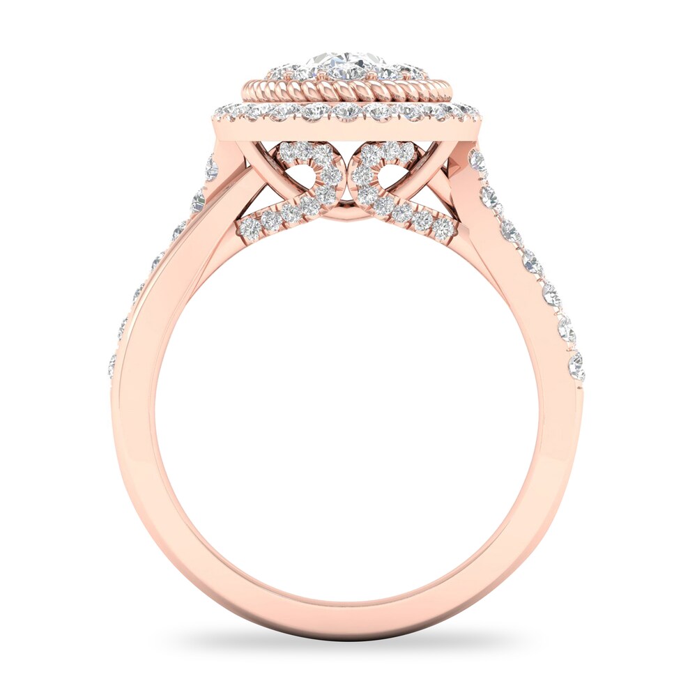 Diamond Ring 1-1/5 ct tw Round-cut 14K Rose Gold UYrUAAVu