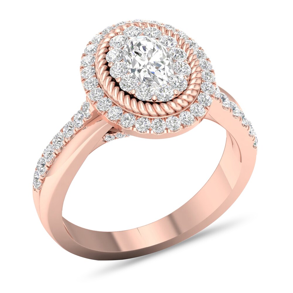 Diamond Ring 1-1/5 ct tw Round-cut 14K Rose Gold UYrUAAVu