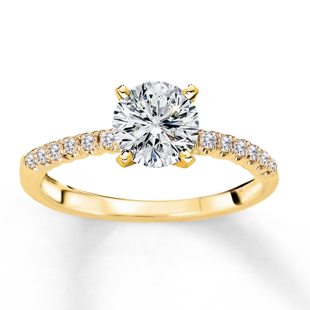 Diamond Engagement Ring Setting 1/6 ct tw Round 14K Yellow Gold VL7hOYHm