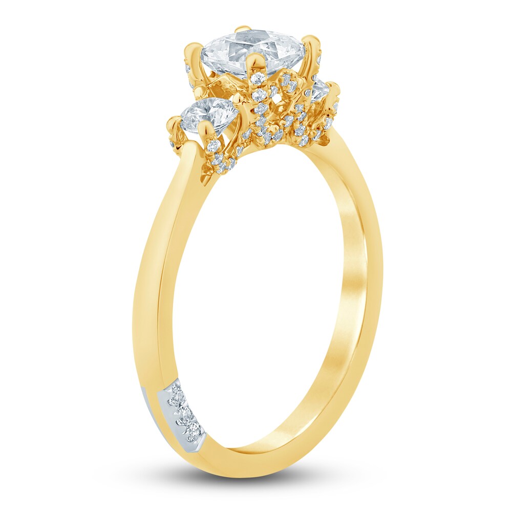 Pnina Tornai Diamond Engagement Ring 1-1/2 ct tw Cushion/Round 14K Yellow Gold VPpJMicC