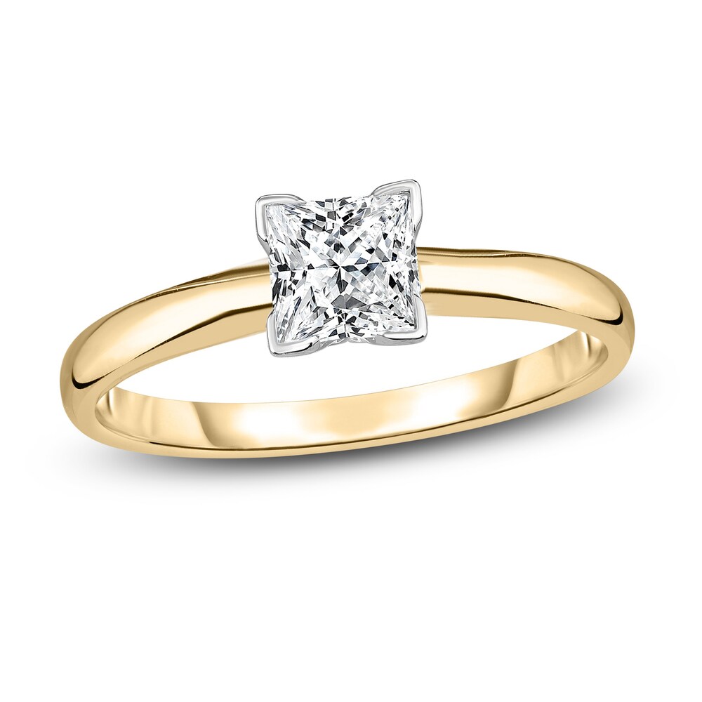 Diamond Solitaire Engagement Ring 1/3 ct tw Princess 14K Yellow Gold (I2/I) VU2Sd0LA [VU2Sd0LA]