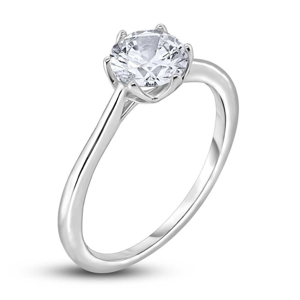 Diamond Cathedral Solitaire Engagement Ring 3/4 ct tw Round 14K White Gold (I2/I) Vbb7ND5F