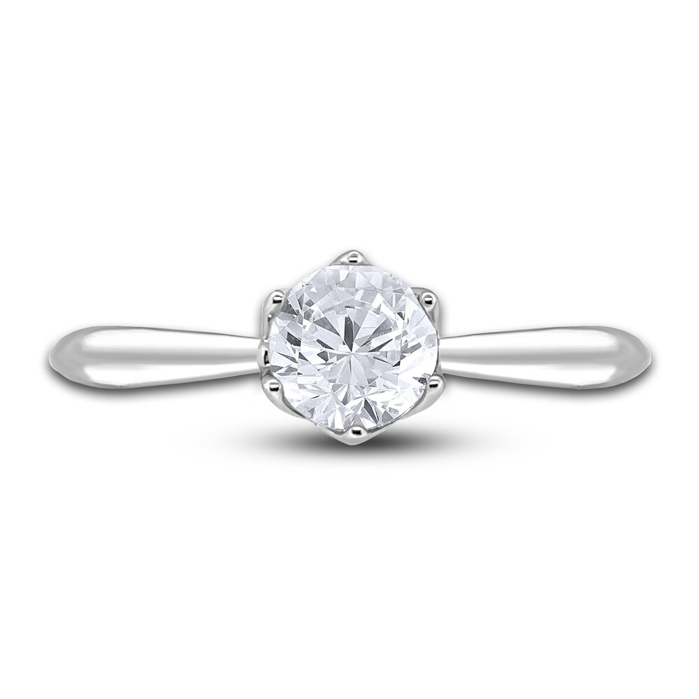 Diamond Cathedral Solitaire Engagement Ring 3/4 ct tw Round 14K White Gold (I2/I) Vbb7ND5F