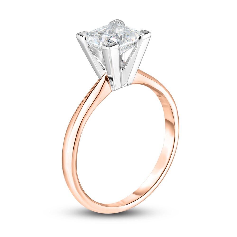 Diamond Solitaire Ring 1 ct tw Princess 14K Rose Gold (I1/I) ViHfLiFv