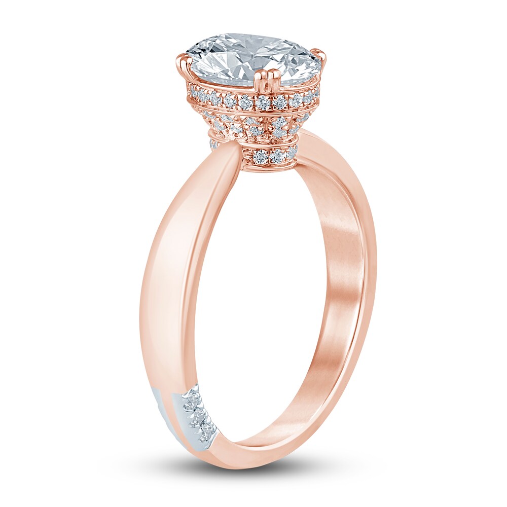 Pnina Tornai Lab-Created Diamond Engagement Ring 2-1/5 ct tw Oval/Round 14K Rose Gold VoLImlmQ