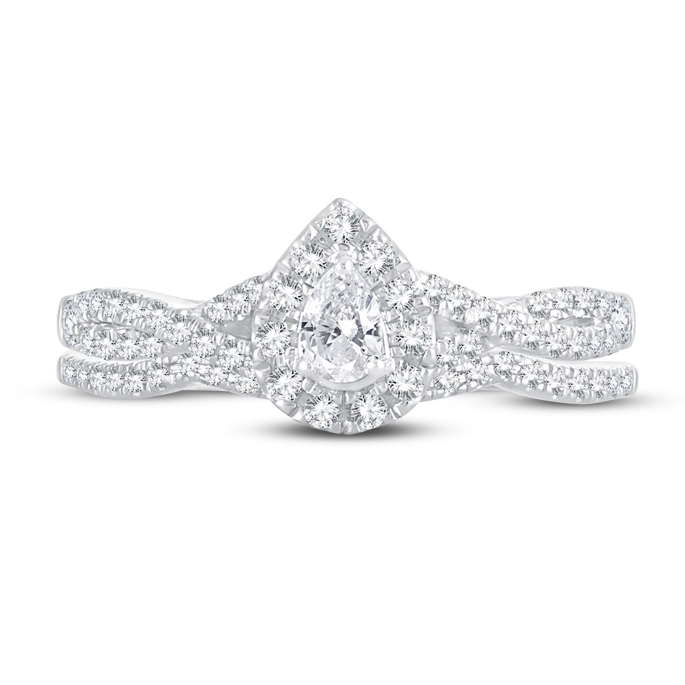 Diamond Bridal Set 1/2 ct tw Pear-shapedRound-cut 14K White Gold VouS829X