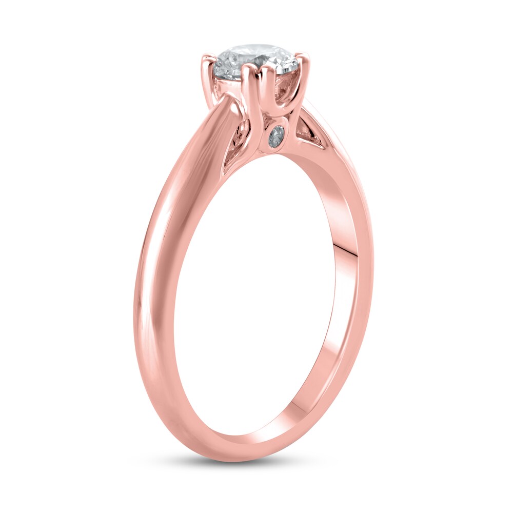 Diamond Engagement Ring 5/8 ct tw Round 14K Rose Gold (I2/I) W1ha0rh3