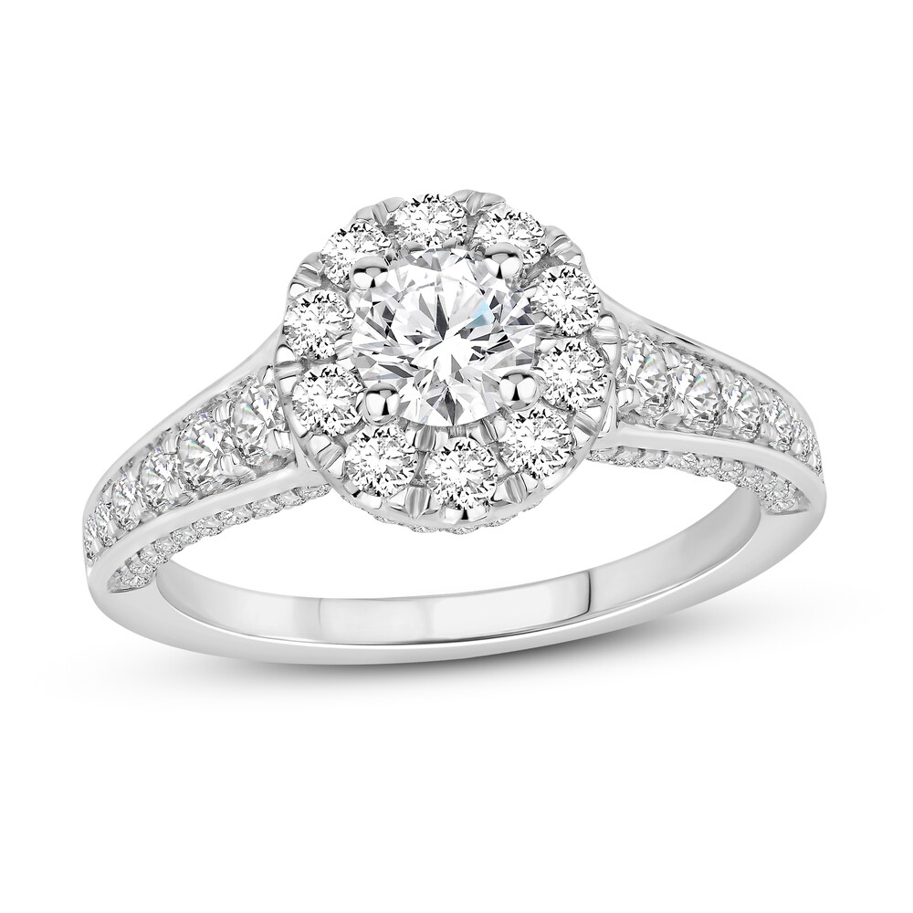 Diamond Engagement Ring 1 3/8 ct tw Round 14K White Gold WOOdZ1lW [WOOdZ1lW]