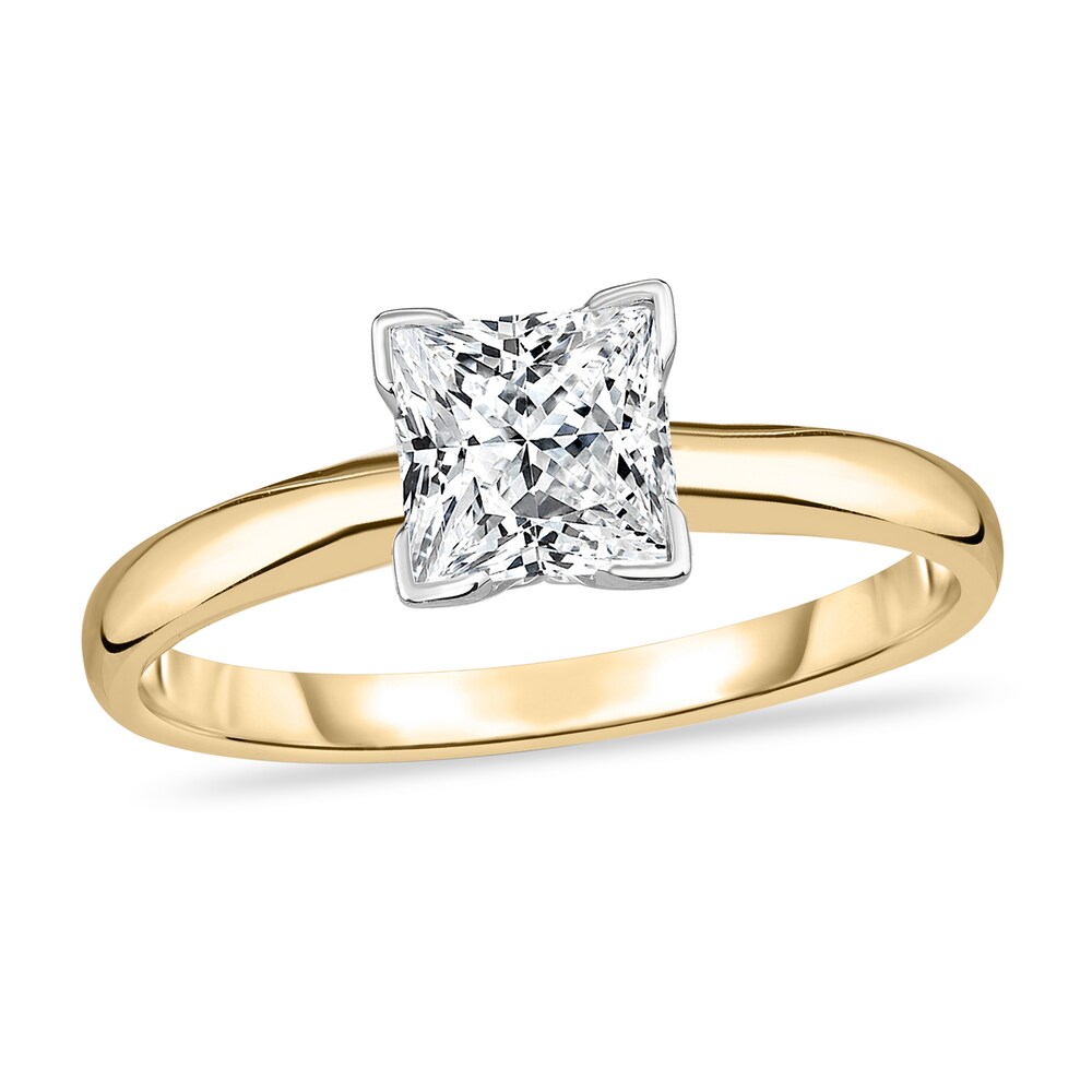 Diamond Solitaire Ring 3/4 ct tw Princess 14K Yellow Gold (I1/I) WUyW7P5w