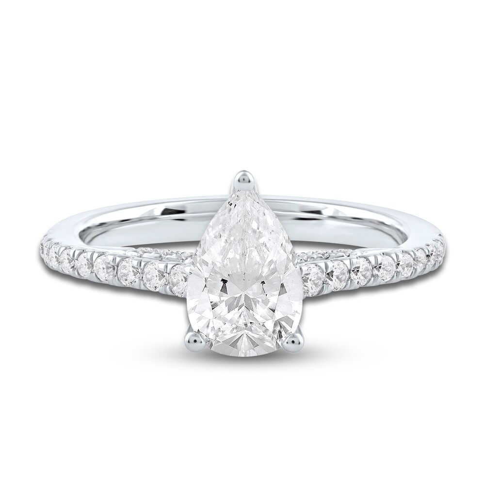 Diamond Engagement Ring 1-1/3 ct tw Pear/Round Platinum WdVig4aY