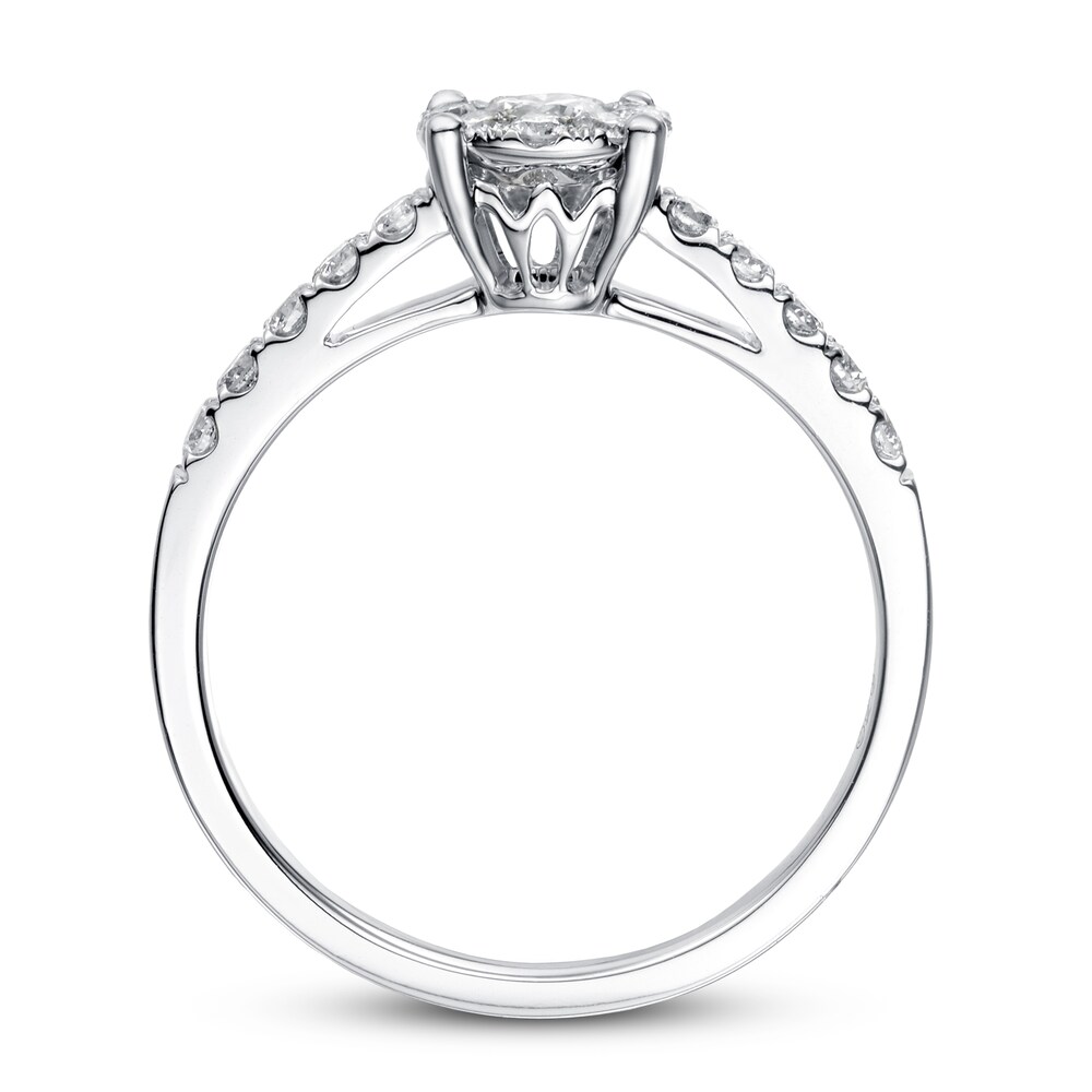 Diamond Engagement Ring 3/4 ct tw Round-cut 14K White Gold WebvuY3R