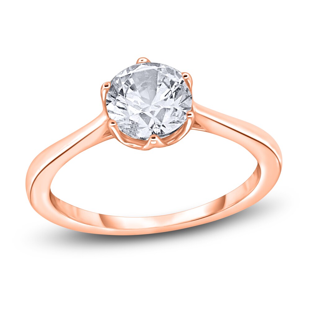 Diamond Cathedral Solitaire Engagement Ring 1-1/2 ct tw Round 14K Rose Gold (I2/I) WimutZLl [WimutZLl]