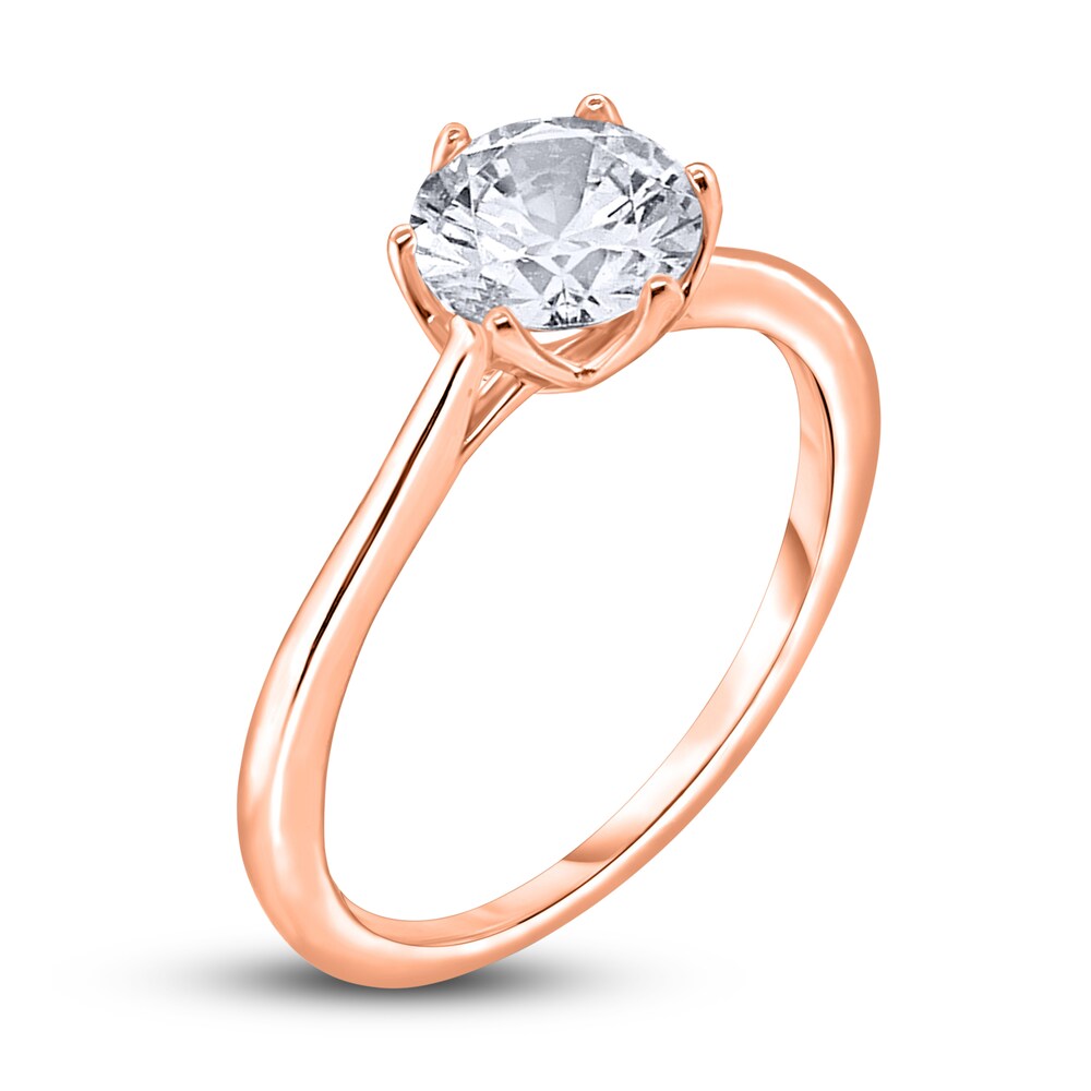 Diamond Cathedral Solitaire Engagement Ring 1-1/2 ct tw Round 14K Rose Gold (I2/I) WimutZLl