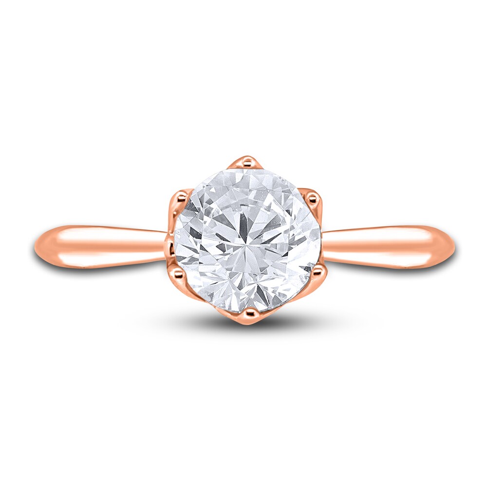 Diamond Cathedral Solitaire Engagement Ring 1-1/2 ct tw Round 14K Rose Gold (I2/I) WimutZLl