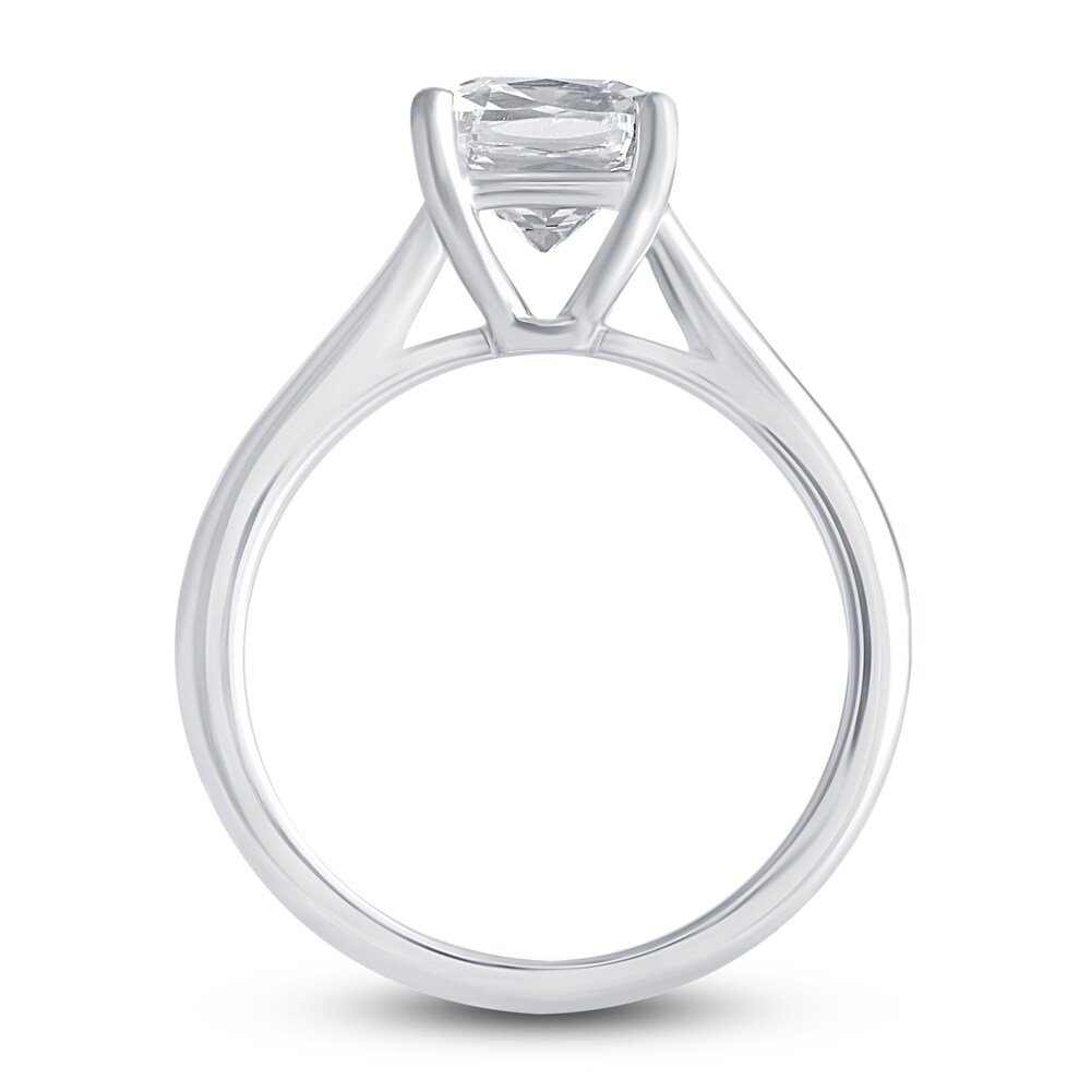 Lab-Created Diamond Solitaire Engagement Ring 2-1/2 ct tw Cushion 14K White Gold X4n1oAIv