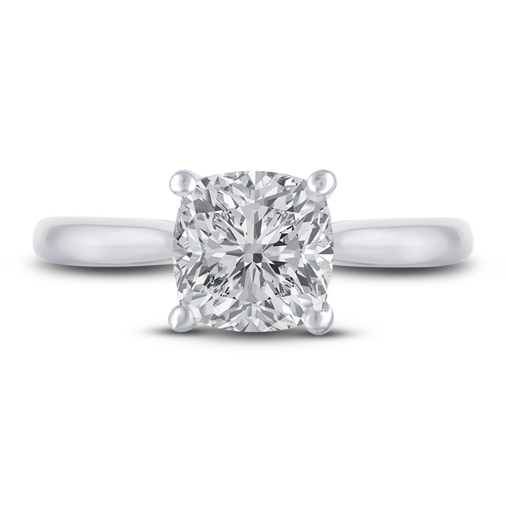 Lab-Created Diamond Solitaire Engagement Ring 2-1/2 ct tw Cushion 14K White Gold X4n1oAIv