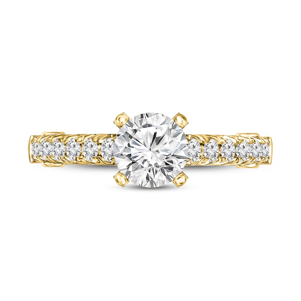 Diamond Ring 1-1/5 ct tw Round 14K Yellow Gold XCZNayBS