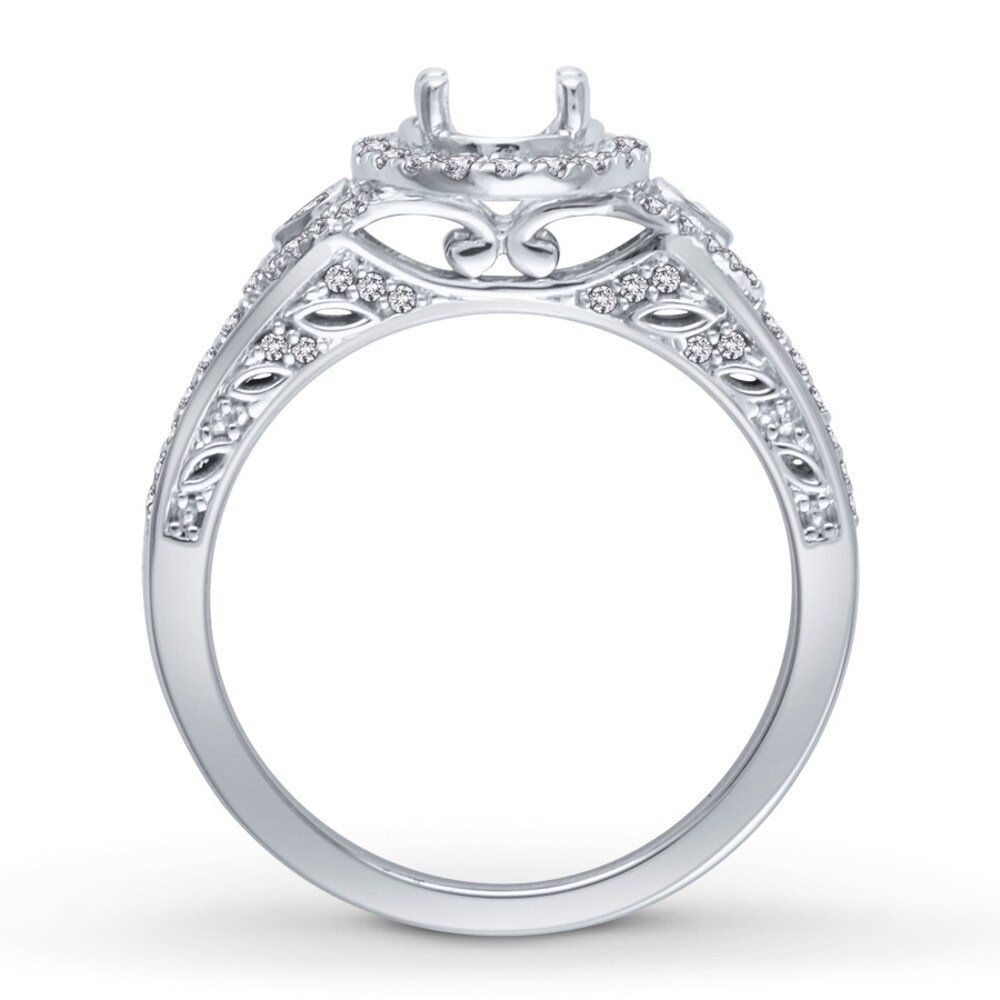 Diamond Ring Setting 1/3 ct tw Round-cut 14K White Gold XCsPGJ3u