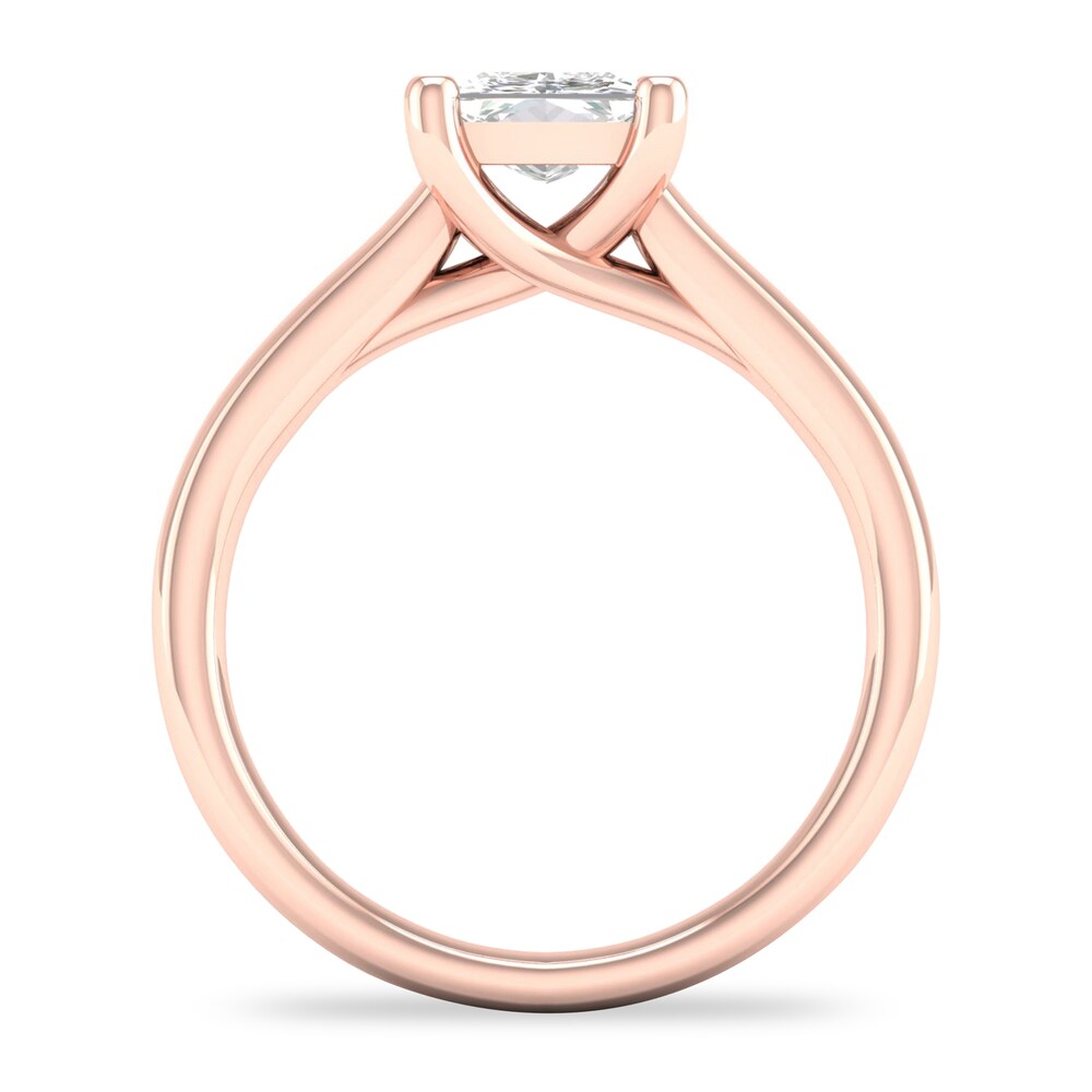 Diamond Solitaire Ring 1-1/2 ct tw Princess-cut 14K Rose Gold (I2/I) XFXjvXXD