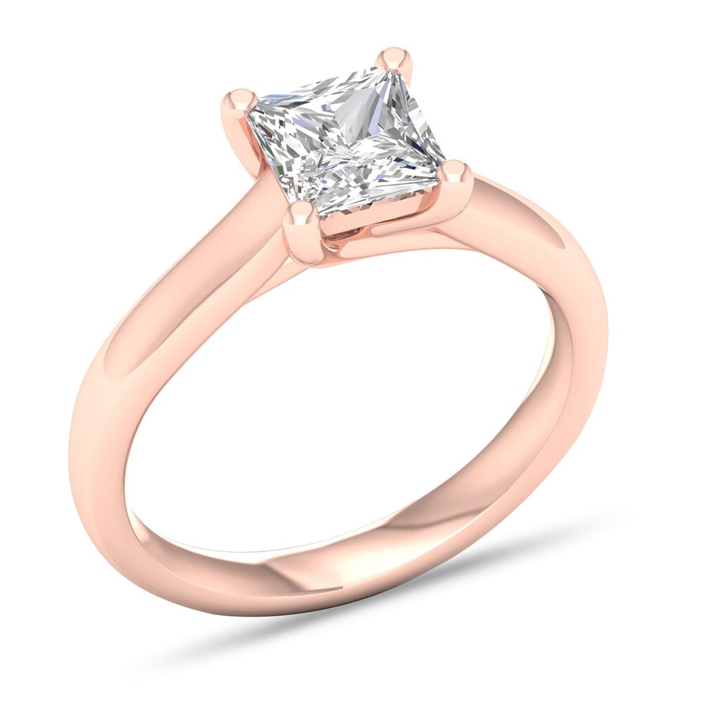 Diamond Solitaire Ring 1-1/2 ct tw Princess-cut 14K Rose Gold (I2/I) XFXjvXXD