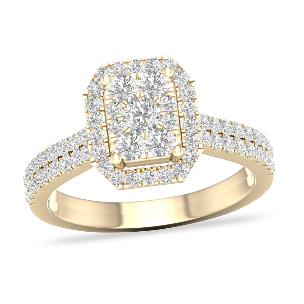 Diamond Ring 3/4 ct tw Round-cut 14K Yellow Gold XMiQRzg8 [XMiQRzg8]