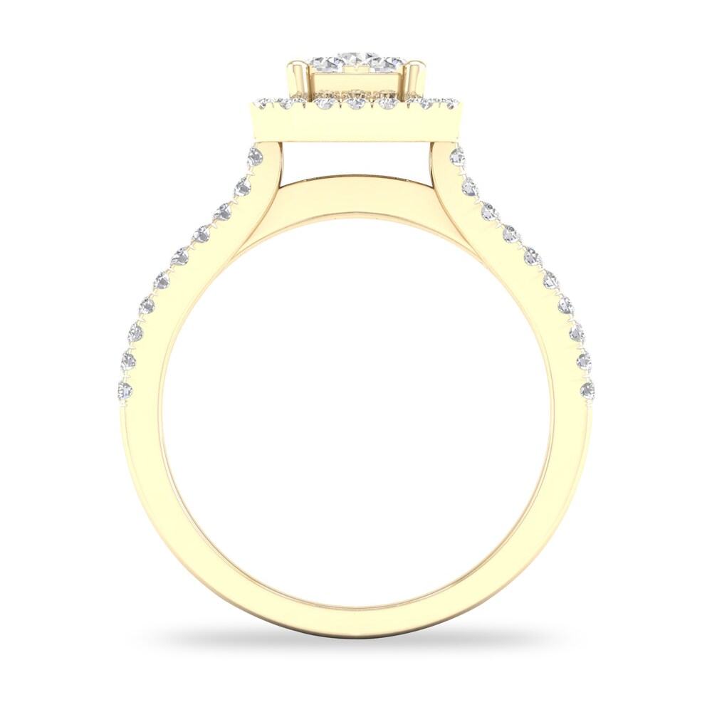 Diamond Ring 3/4 ct tw Round-cut 14K Yellow Gold XMiQRzg8