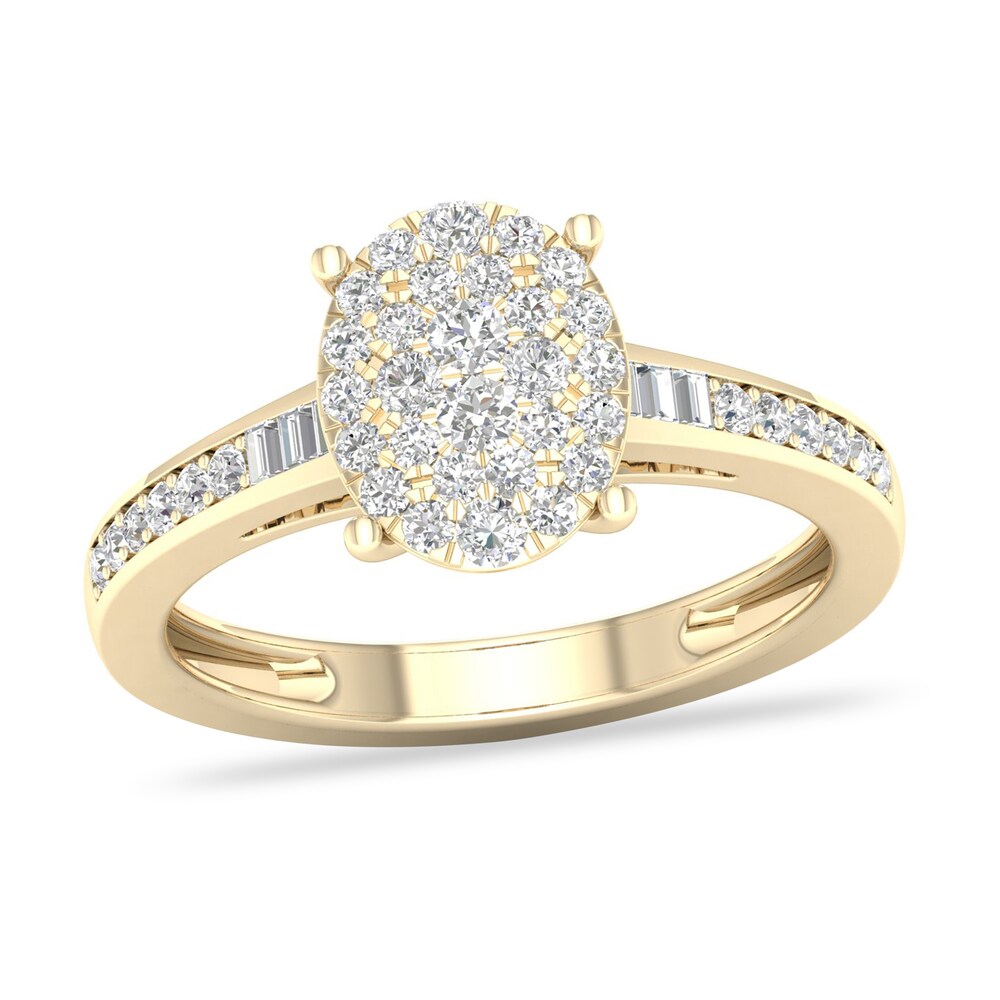 Diamond Ring 1/3 ct tw Baguette/Round-cut 14K Yellow Gold XNxRVfWX [XNxRVfWX]