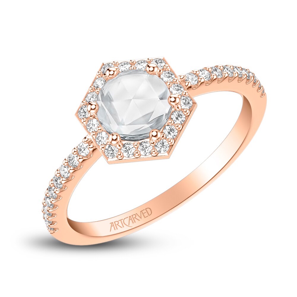 ArtCarved Rose-Cut Diamond Engagement Ring 3/4 ct tw 14K Rose Gold XYWCvJF1