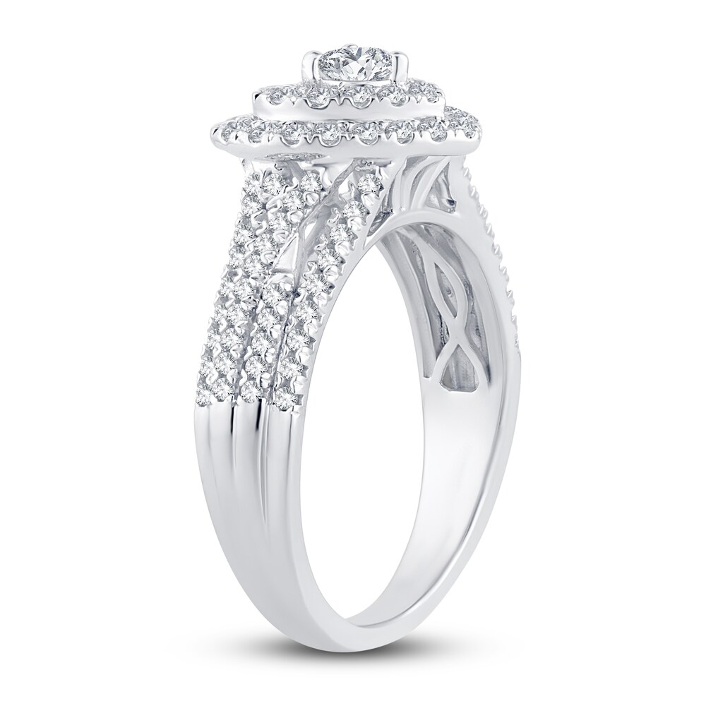 Diamond Heart Ring 3/4 ct tw Round 14K White Gold XufSMPPE