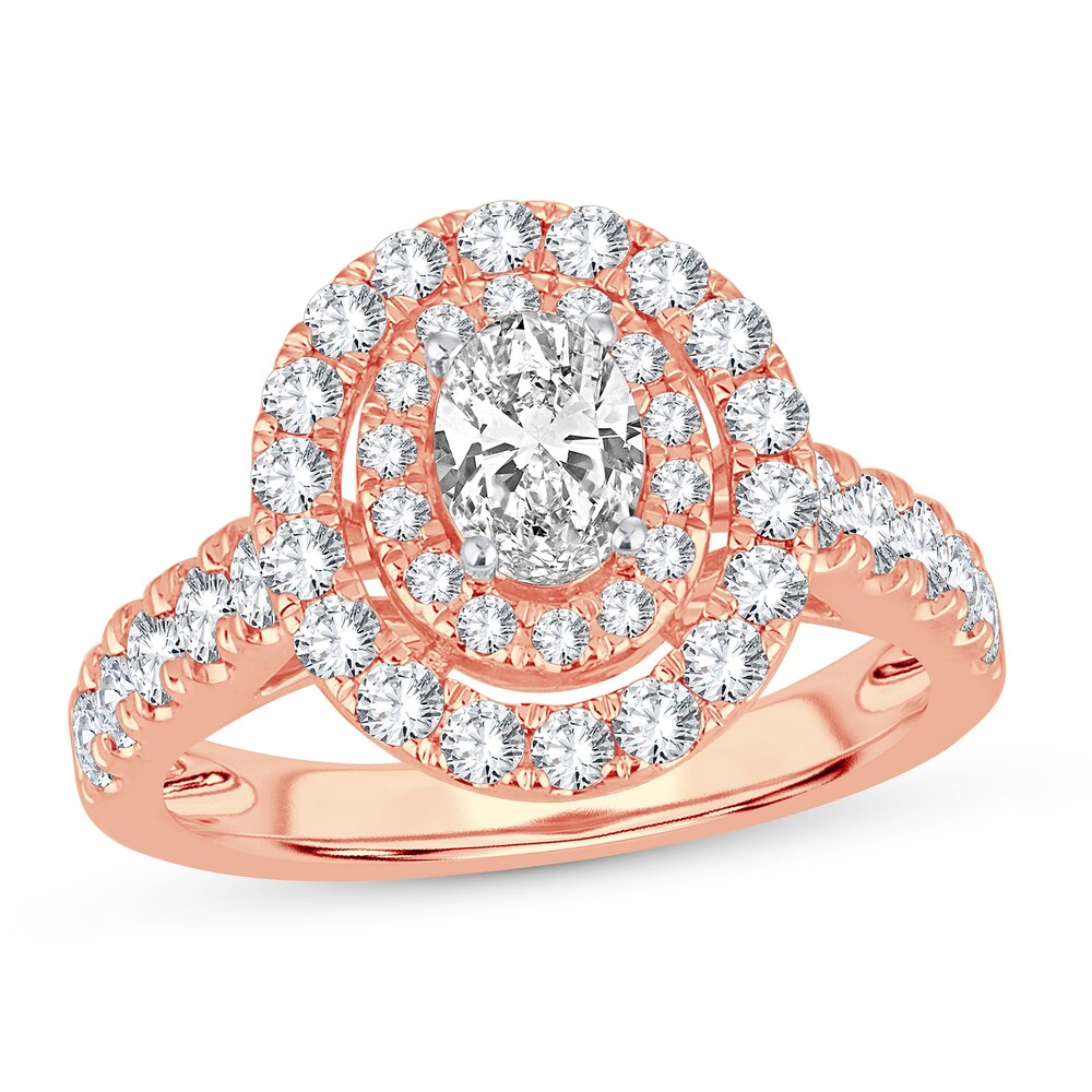 Diamond Ring 1-1/2 ct tw Oval 14K Rose Gold YDJk1wP6 [YDJk1wP6]