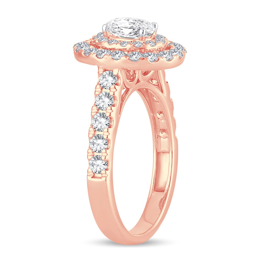 Diamond Ring 1-1/2 ct tw Oval 14K Rose Gold YDJk1wP6