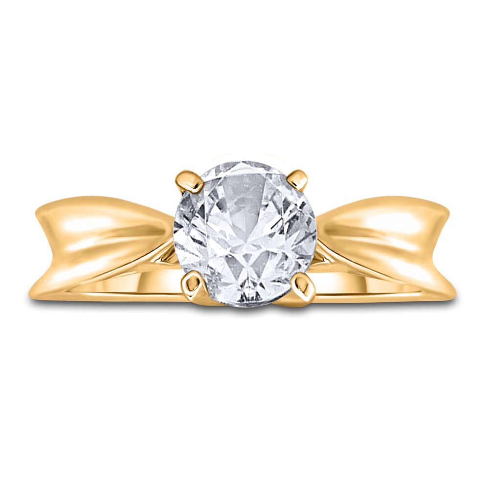 Diamond Solitaire Concave Engagement Ring 1/2 ct tw Round 14K Yellow Gold (I2/I) YIGSxwAI