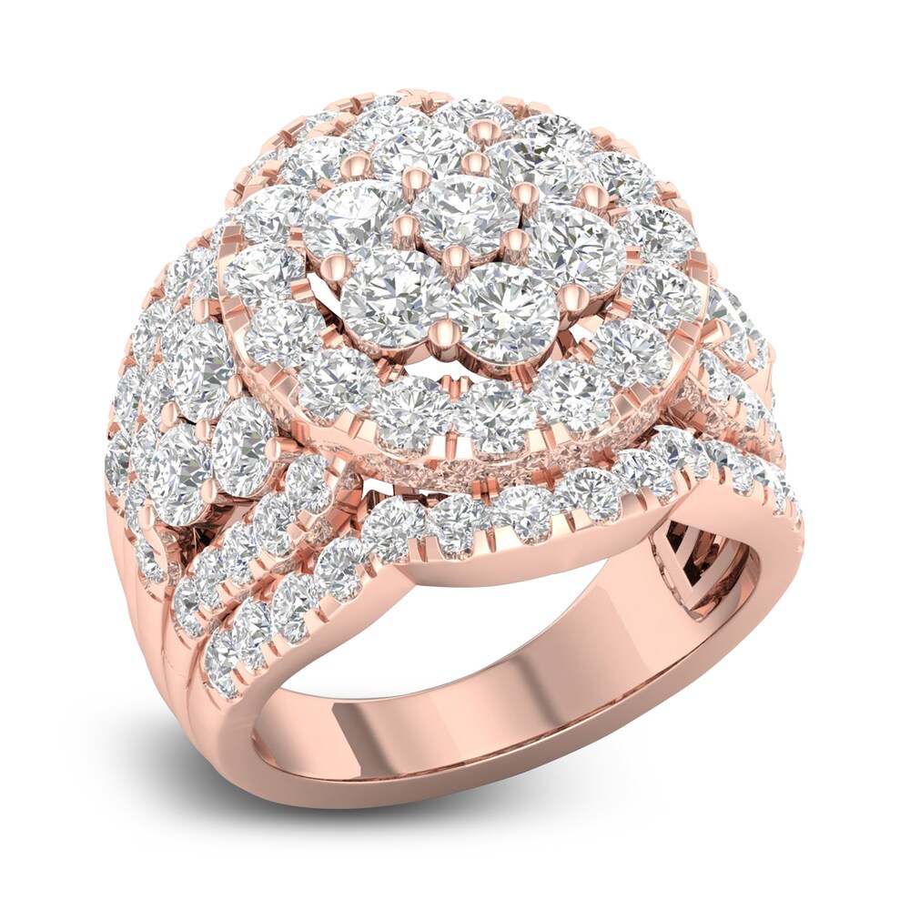 Diamond Engagement Ring 4-1/3 ct tw Round 14K Rose Gold YJpgx9vY