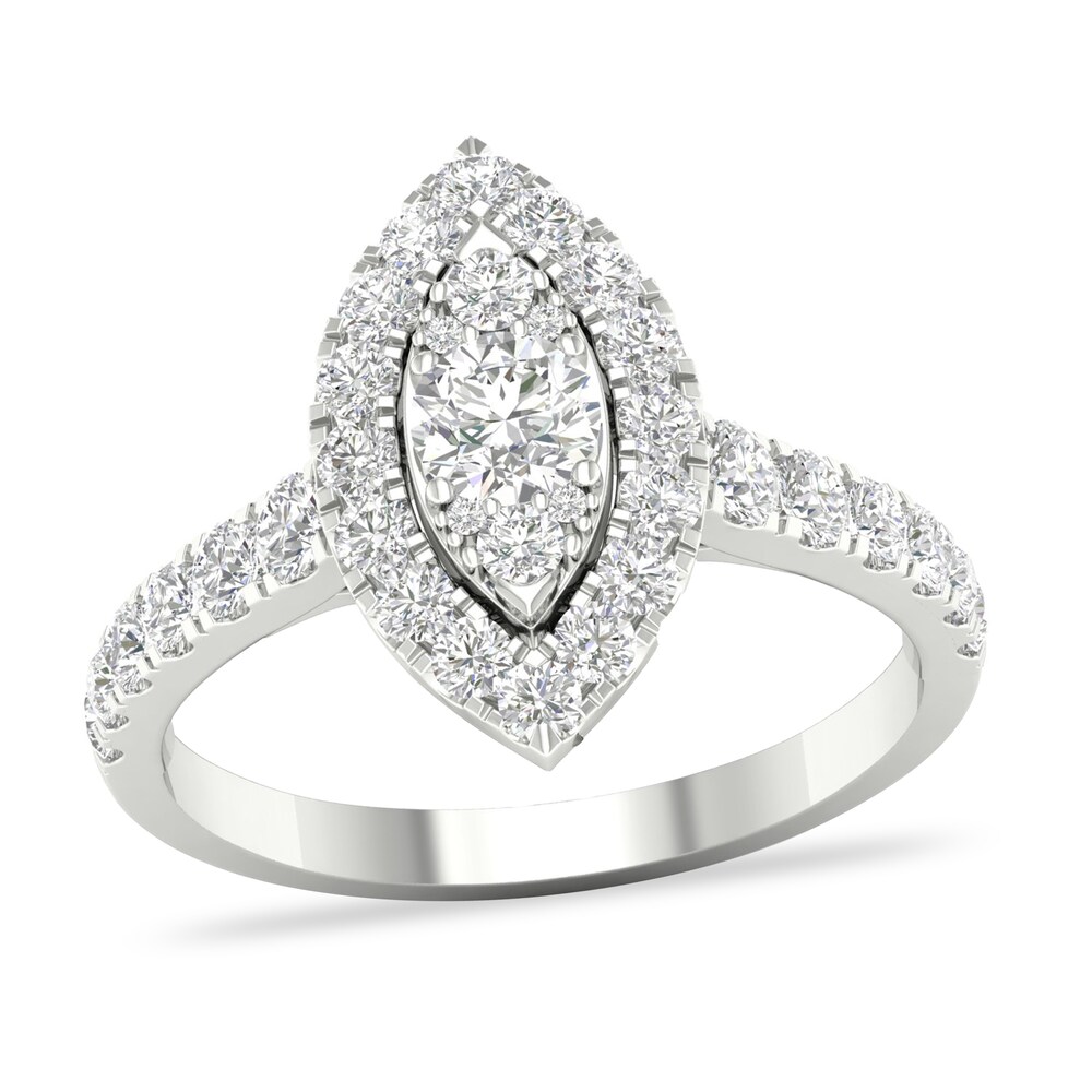 Diamond Ring 1 ct tw Round-cut 14K White Gold YODl0OKn