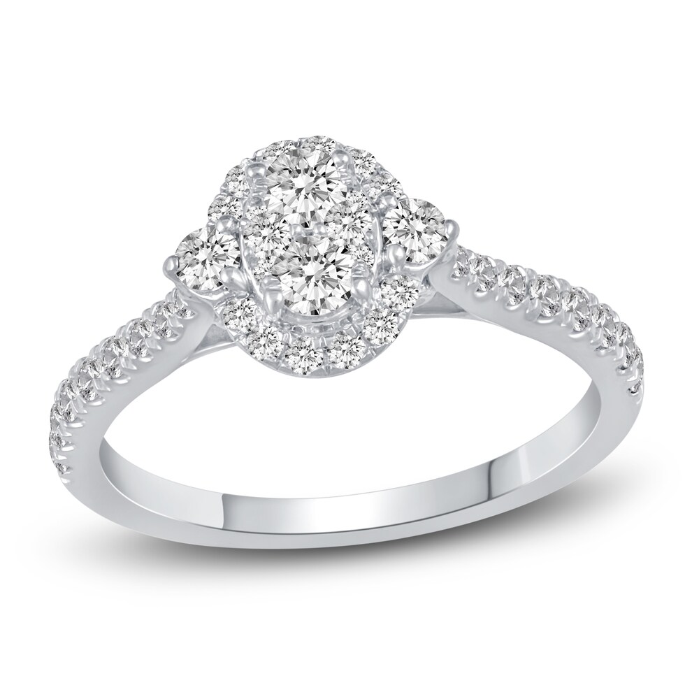 Diamond Engagement Ring 3/4 ct tw Round 14K White Gold YTkSP4AN [YTkSP4AN]