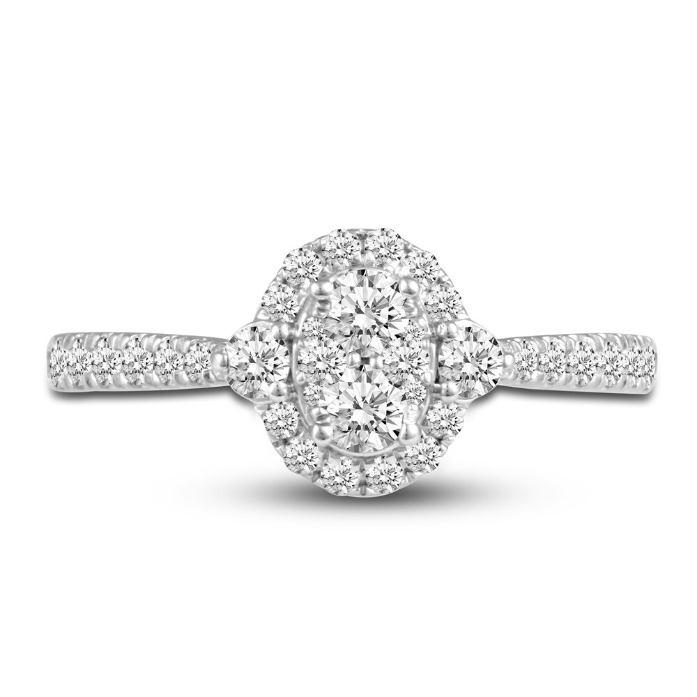 Diamond Engagement Ring 3/4 ct tw Round 14K White Gold YTkSP4AN