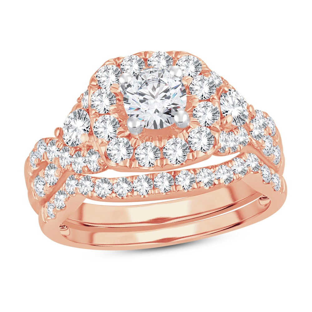 Diamond Bridal Set 2 ct tw Round-cut 14K Rose Gold YWWmIs49 [YWWmIs49]