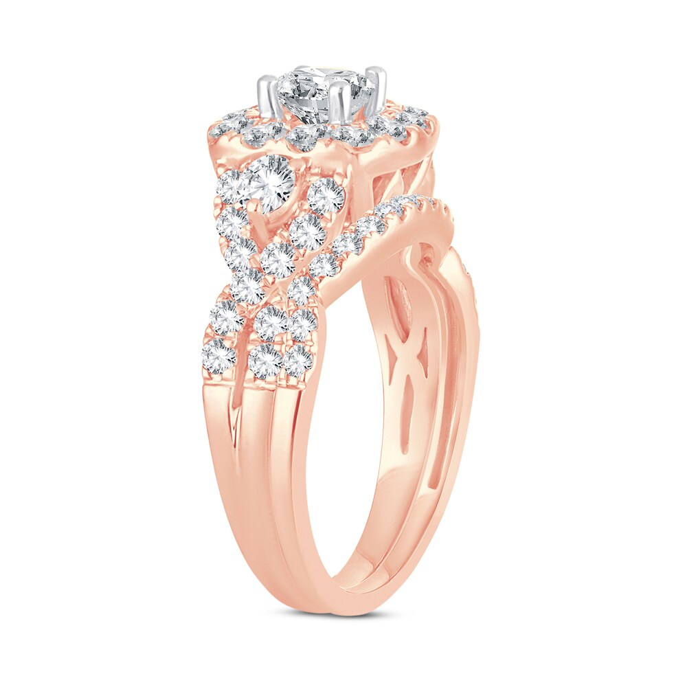 Diamond Bridal Set 2 ct tw Round-cut 14K Rose Gold YWWmIs49