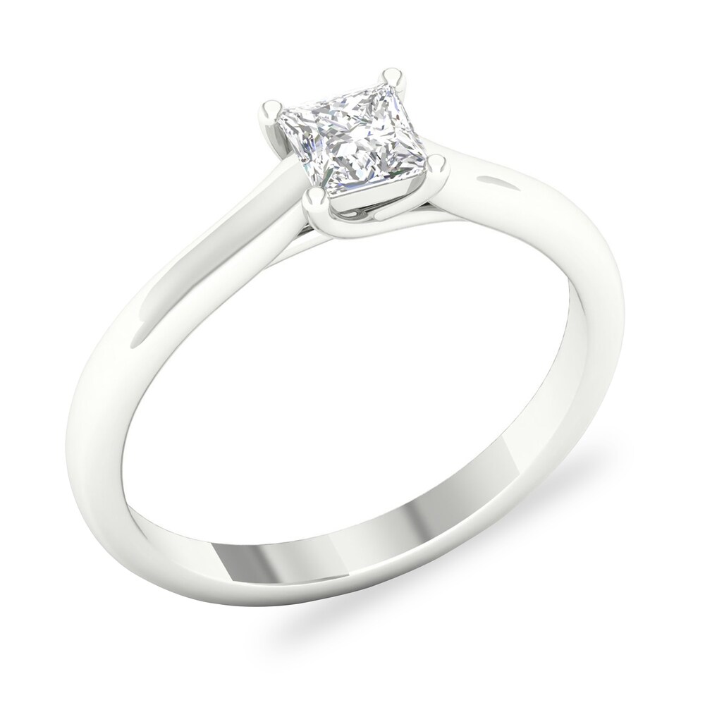 Diamond Solitaire Ring 1/2 ct tw Princess-cut 14K White Gold (SI2/I) YcFj69Yc