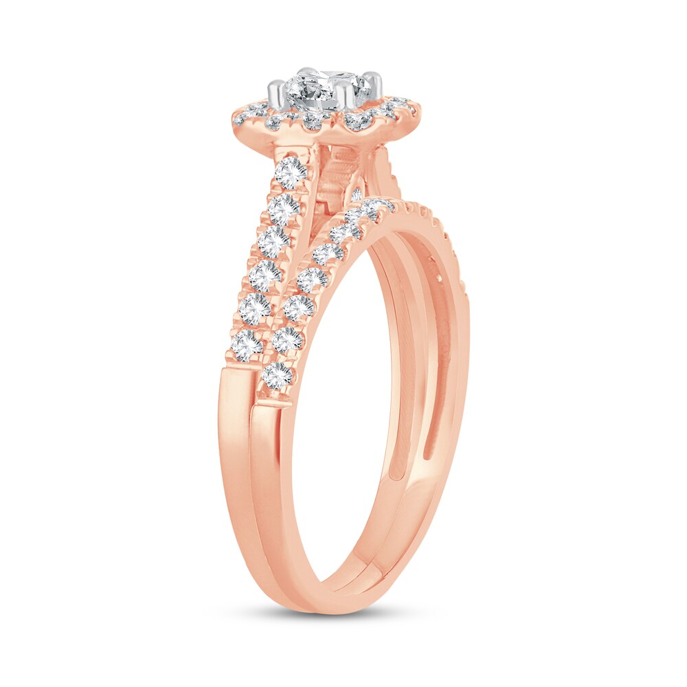 Diamond Bridal Set 1 ct tw Round 14K Rose Gold YfH1DoSX