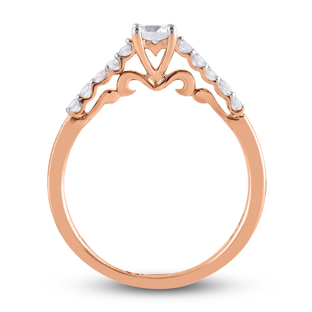 Diamond Engagement Ring 1/2 ct tw Round 14K Rose Gold YqUbB0fv