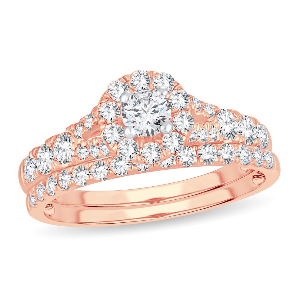 Diamond Bridal Set 1 ct tw Round 14K Rose Gold YqxnTo5V [YqxnTo5V]