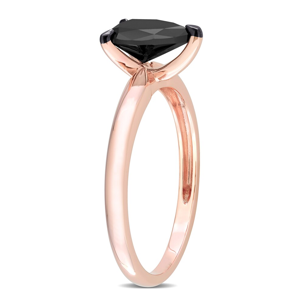 Black Diamond Solitaire Engagement Ring 1 ct tw Pear-shaped 14K Rose Gold Z0ghbCj3