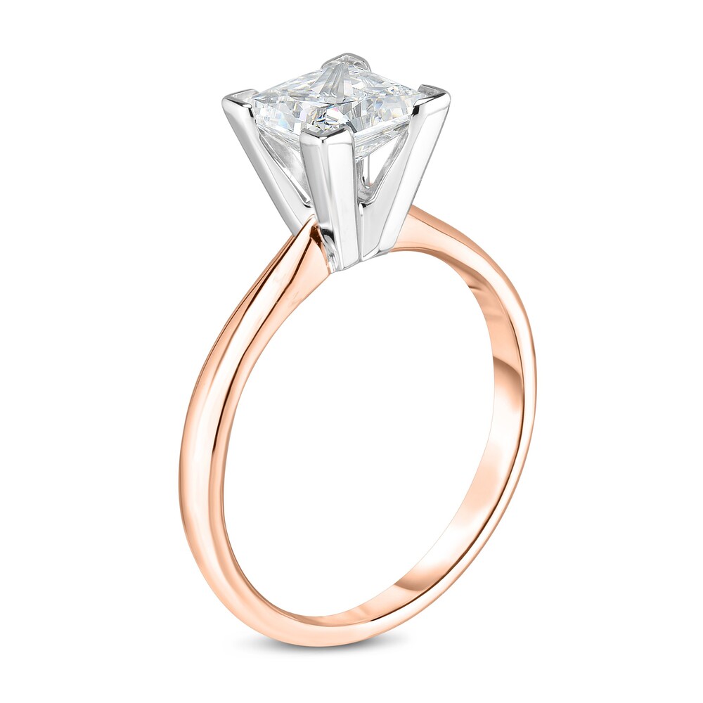 Diamond Solitaire Engagement Ring 1 ct tw Princess 14K Rose Gold (I2/I) Z63HLIwk