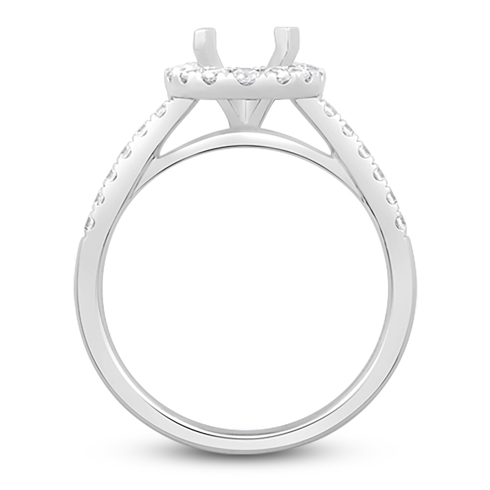 Engagement Ring 1/2 ct tw Oval/Round Platinum ZNfTFNzw